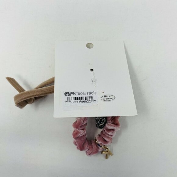 Nordstrom 3 Pack of Hair Scrunchies & Ties K Charm - Picture 3 of 3